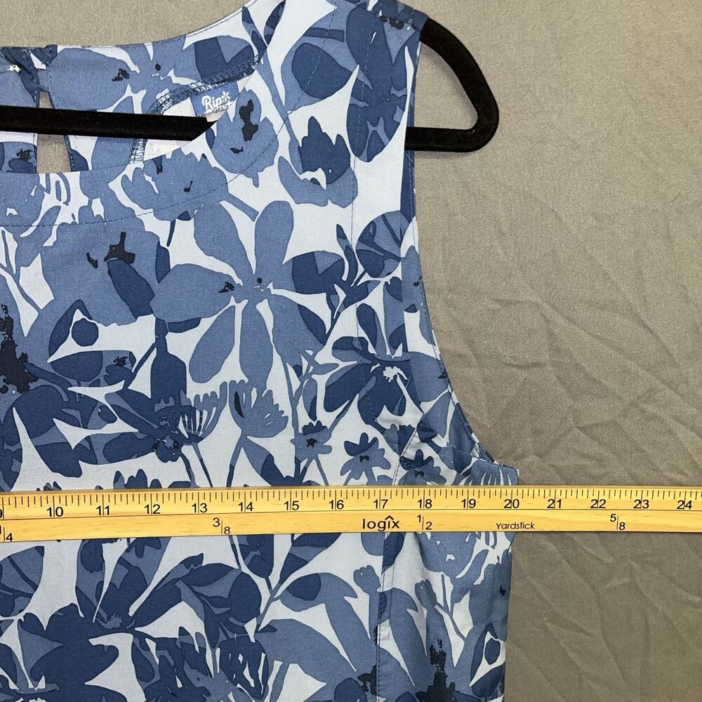 RipSkirt Athletic Dress Beach Hawaii Vacation Blue Floral Shift Pocket Coastal L - Picture 5 of 8